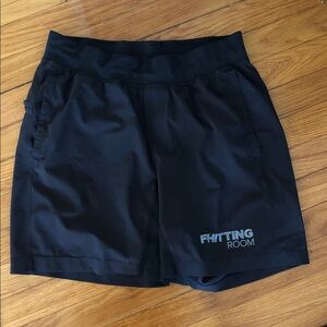 Lululemon Black Athletic Shorts says logo for UWS nyc studio Small great